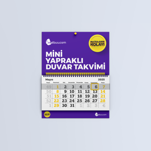 Mini Yapraklı Duvar Takvimi