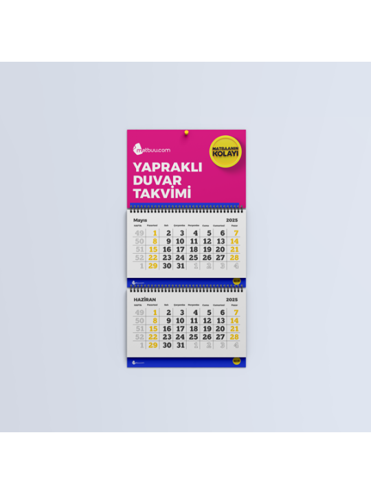 Yapraklı Duvar Takvimi